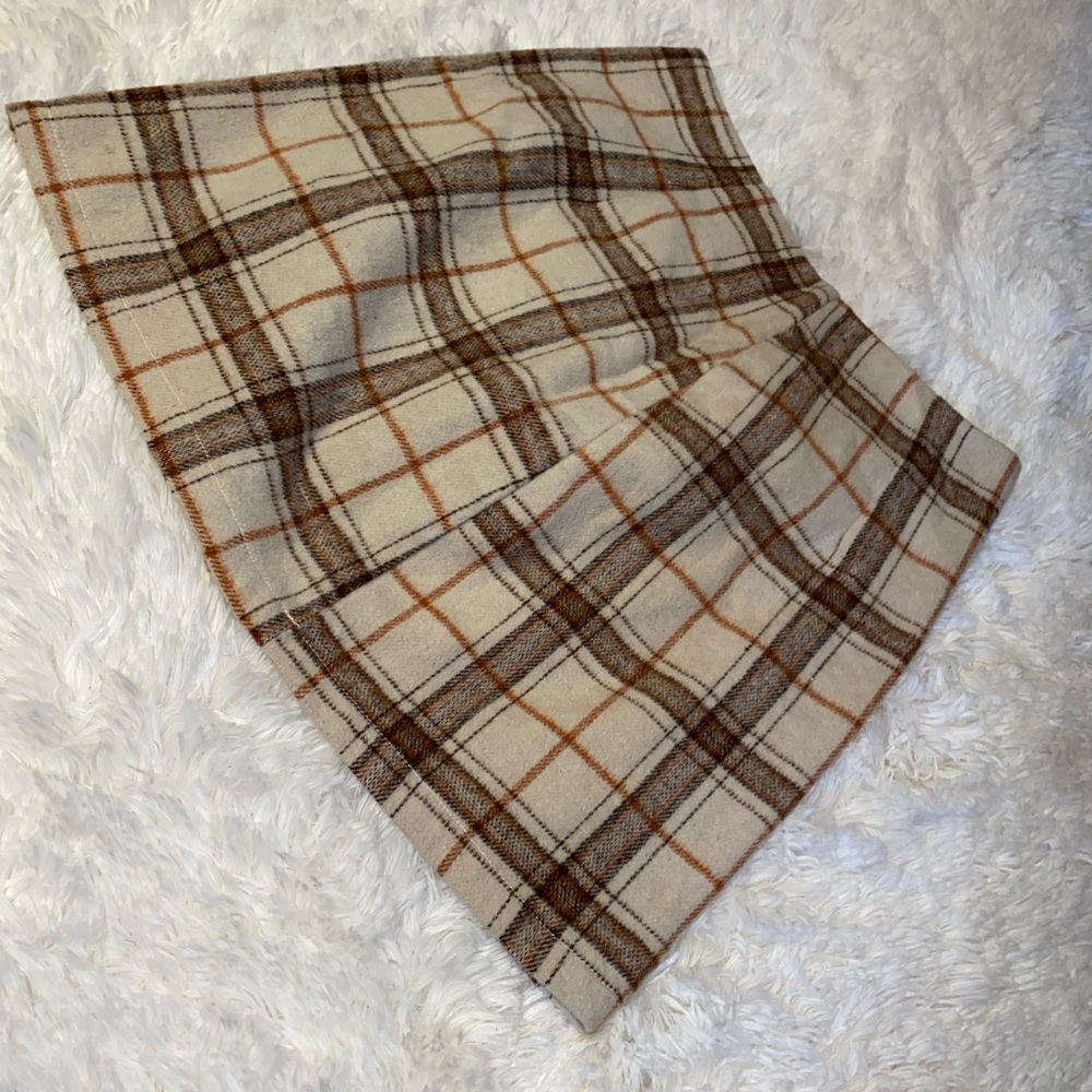 Tartan/ plaid brown mini skirt